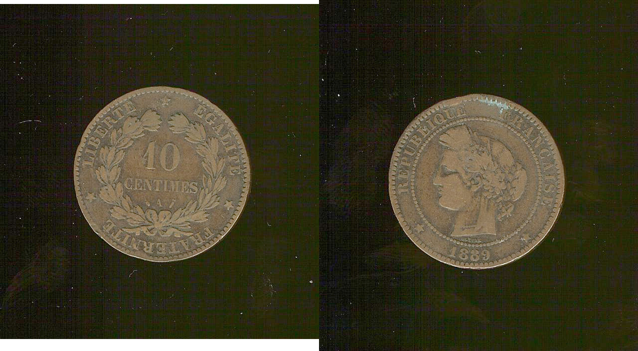 10 centimes Cérès 1889 Paris TB+
